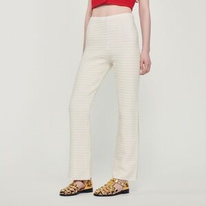 🌻NEW w/tags Sandro Fancy Braid Trim Side Zip Tweed Pants Women’s Size 42 US 10